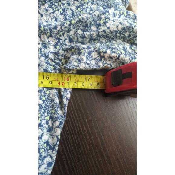 Ann Taylor Factory Tiered Maxi Dress, Belted, Blue Floral, Cottage, Milkmaid, 10 - Picture 6 of 6